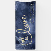 秋と秋 |ネイビーブルーと金ゴールド 横断幕 (縦)