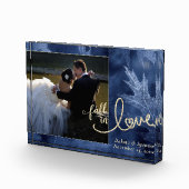 秋と秋 |ネイビーブルー金ゴールド結婚ズ フォトブロック (右)