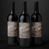 秋と秋 |ブラウンと金ゴールド結婚ズ ワインラベル