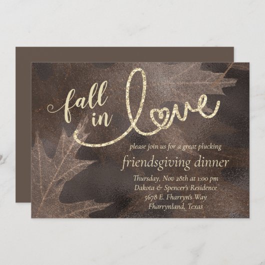 秋と秋 |友エレガントだちよ 招待状 (正面/裏面)