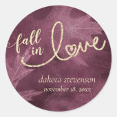 秋と秋 |紫色の宝石トーン ラウンドシール (正面)