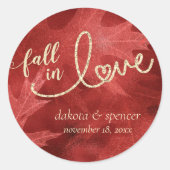 秋と秋 |赤と金ゴールド結婚ズ ラウンドシール (正面)