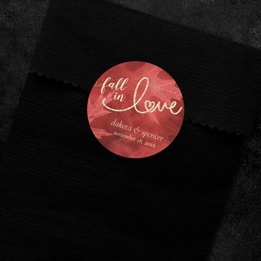 秋と秋 |赤と金ゴールド結婚ズ ラウンドシール