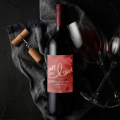 秋と秋 |赤と金ゴールド結婚ズ ワインラベル