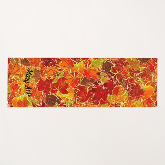 秋と葉秋の輝きあふれるカエデ秋 ヨガマット (正面(横))