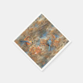 秋と青葉の鳥の木々 スタンダードカクテルナプキン (角)