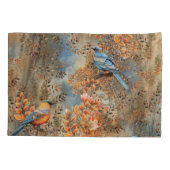 秋と青葉の鳥の木々 枕カバー (裏面)