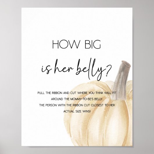 秋どのように大きい彼女の腹の赤ちゃんシャワーゲームポスター ポスター (正面)