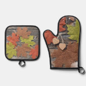 秋になる 鍋つかみ&鍋敷きセット (正面)