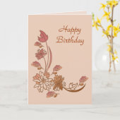 秋によってはハッピーバースデーカードテンプレートが開花します カード (黄色い花)