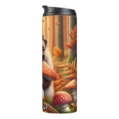 秋にキノコを持つハリネズミ タンブラー (回転右)