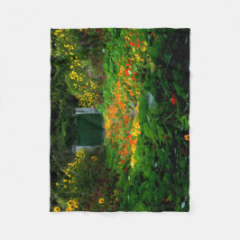 秋にフランスのジヴェルニーにあるモネズガーデン フリースブランケット