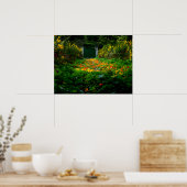 秋にフランスのジヴェルニーにあるモネズガーデン ポスター (キッチン)