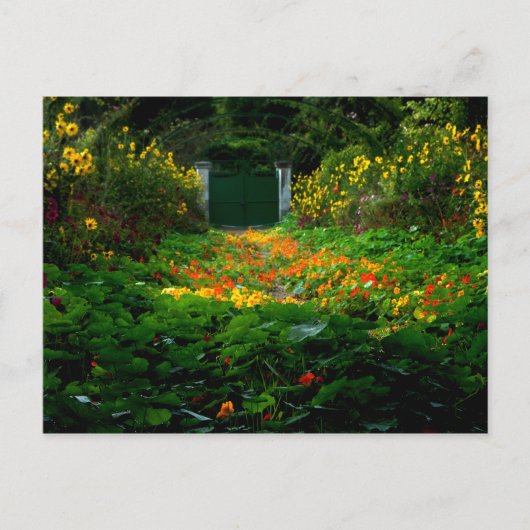 秋にフランスのジヴェルニーにあるモネズガーデン ポストカード (正面)