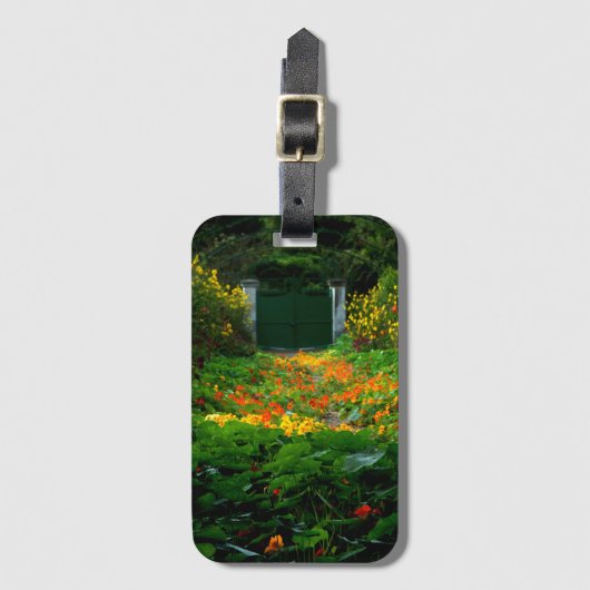 秋にフランスのジヴェルニーにあるモネズガーデン ラゲッジタグ (正面縦)