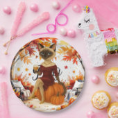 秋に優しい秋パーティーのための猫好き ペーパープレート (パーティー)