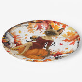 秋に優しい秋パーティーのための猫好き ペーパープレート (アングル)