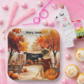 秋に優しい秋パーティーのための猫好き ペーパープレート (パーティー)