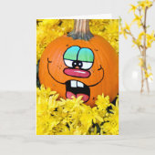 秋に古い誕生日ユーモアのカード カード (黄色い花)