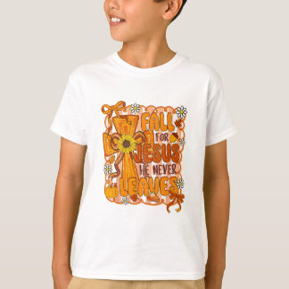 秋に恋するイエスは決して離れないプリッピーな秋のクリス Tシャツ