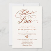 秋に恋をする エレガント ロマンチック カリグラフィー ウェディング 招待状 (正面)