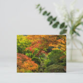 秋に日本のオレゴン州ポートランドで庭園2 ポストカード (スタンド正面)
