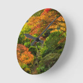 秋に日本のオレゴン州ポートランドで庭園2 ラウンド壁時計 (傾斜)
