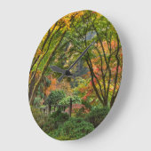 秋に日本のオレゴン州ポートランドで庭園4 ラージ壁時計 (傾斜)