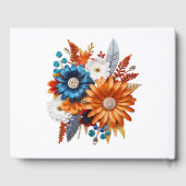 秋に続く花結婚の歓迎のサイン ゲストブック (裏面)