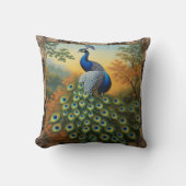 秋に羽を出すクジャク クッション (正面)