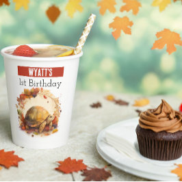 秋に訪れるカメ – 1歳の誕生日 –  紙コップ