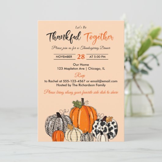 秋に訪れるフンキンが一緒に感謝 招待状 (スタンド正面)