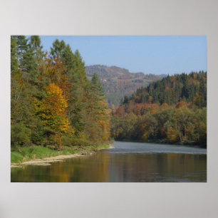 秋にPieniny Dunajec川 ポスター