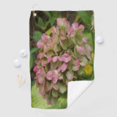 秋のあじさい開花ウィズゴールデンホスタ葉ズ ゴルフタオル (インサイチュ)