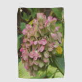 秋のあじさい開花ウィズゴールデンホスタ葉ズ ゴルフタオル (正面)