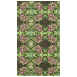 秋のあじさい開花ウィズゴールデンホスタ葉ズ テーブルクロス