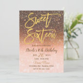 秋のおとぎ話秋グリッターゴールドフォイルスウィート16 招待状 (スタンド正面)