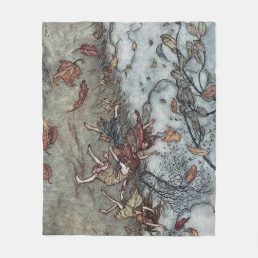 秋のおもしろい フリースブランケット (正面)