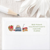 秋のお気に入りリンゴ本レッドワゴンカボチャ ラベル (インサイチュ)