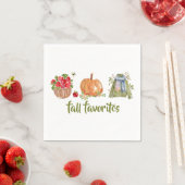 秋のお気に入りリンゴ、カボチャ、セーター スタンダードカクテルナプキン (インサイチュ)