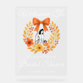 秋のお洒落フローラブライダルシャワーへようこそ アクリルサイン (正面)