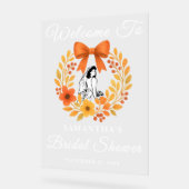 秋のお洒落フローラブライダルシャワーへようこそ アクリルサイン (傾斜)