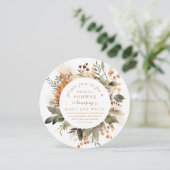 秋のお洒落フローラブーケブライダルシャワー 招待状 (スタンド正面)