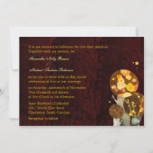 秋のお洒落木：秋の結婚式招待状 招待状 (裏面)