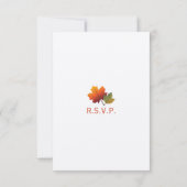 秋のお洒落紅葉ポップ・アートのツリーシック結婚ズ 出欠カード (裏面)