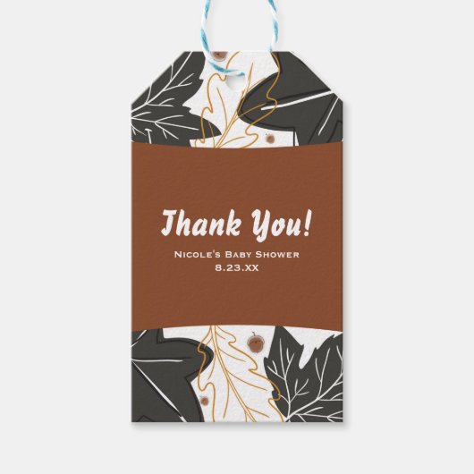 秋のお洒落紅葉&どんぐりの恩恵 ギフトタグ (正面)