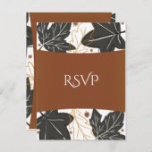 秋のお洒落紅葉&どんちゃんウェディングRSVP インビテーションポストカード (正面/裏面)