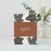 秋のお洒落紅葉&どんちゃんウェディングRSVP インビテーションポストカード (スタンド正面)