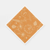 秋のお祝いスケッチ（オレンジ） スタンダードランチョンナプキン (角)