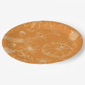 秋のお祝いスケッチ（オレンジ） ペーパープレート (アングル)